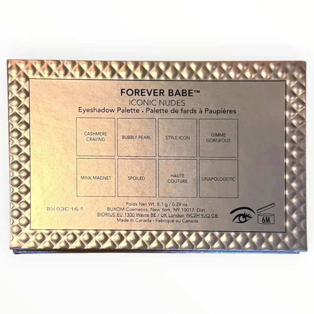 BUXOM Forever Babe Iconic Nudes Eyeshadow Palette 8 Shades NIB Full Size 0.29oz